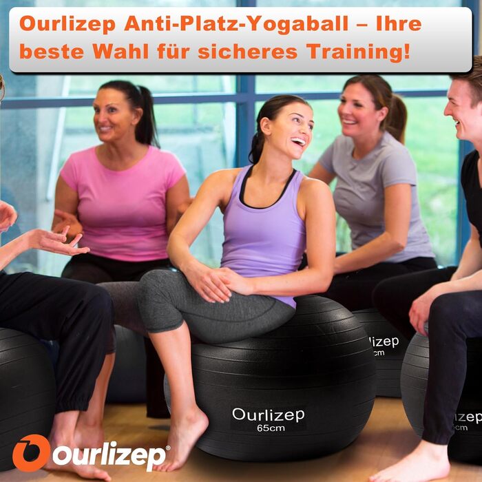 Фітбол для фітнесу, йоги та офісу 55/65 см (зелений/темно-сірий) з насосом