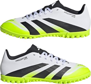 Футбольні бутси adidas Predator Club Turf для унісекс (46 2/3 EU, білий/чорний/лимонний)