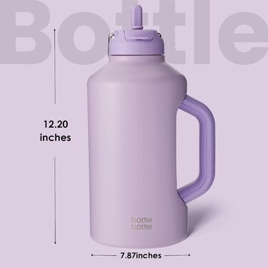 Термос пляшка BOTTLE BOTTLE ізольована з трубочкою і подвійною кришкою, спортивна нержавіюча пляшка для води з ручкою, вакуумна, для тренувань, фітнесу, футболу та спорту