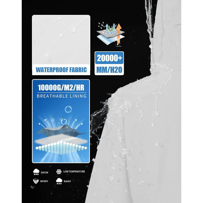 Жіноча куртка Pioneer Camp для сноуборду та гірськолижного спорту, водонепроникна, вітрозахисна, тепла, зимова, біла, розмір S