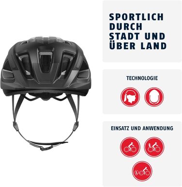 ABUS Велошолом Aduro 3.0 LED з підсвіткою, стильний міський шолом для щоденних та спортивних поїздок, з заднім ліхтарем, для жінок і чоловіків
