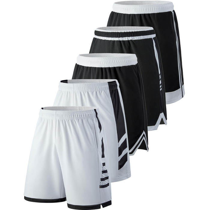 Шорти чоловічі спортивні Liberty Imports з сітки з кишенями, чорно-білі