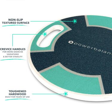 RPM Power Balance Wobble Board – баланс-борд з масиву дерева для тренування м'язів кора, зміцнення ніг і верхньої частини тіла, Greencross