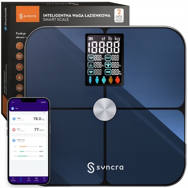 Електронні ваги для ванної Syncra з Bluetooth та аналізом складу тіла