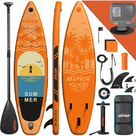 Надувна SUP-дошка ALLPICK Premium з камеротримачем, комплект аксесуарів, регульоване весло, для початківців і досвідчених, до 180 кг