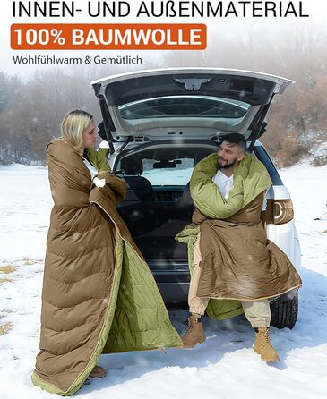 Сплячий мішок KingCamp для дорослих, 3 в 1, XXL, бавовна, фланель, теплий, знімний ковдру, Coldmaster (1200г)