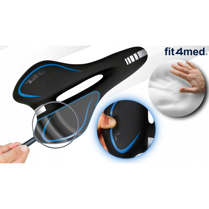Велосипедне гелеве сідло Fit4Med Airflow, м'яке, 160 мм