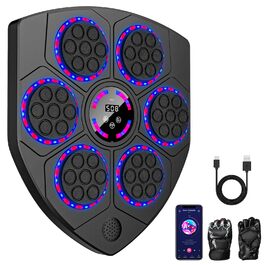 Боксерський тренажер Music Boxing Machine з рукавичками, LED підсвіткою, Bluetooth та 9 режимами тренувань - для дому та спортзалу