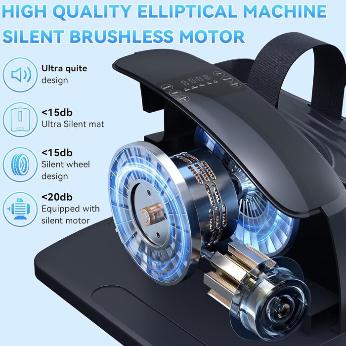Еліптичний тренажер для сидіння, крос-тренажер, тренажер для ніг, моторизований педальний тренажер з пультом дистанційного керування та LCD дисплеєм, тренажери для дому для людей похилого віку та дорослих, спортивне обладнання для дому E3