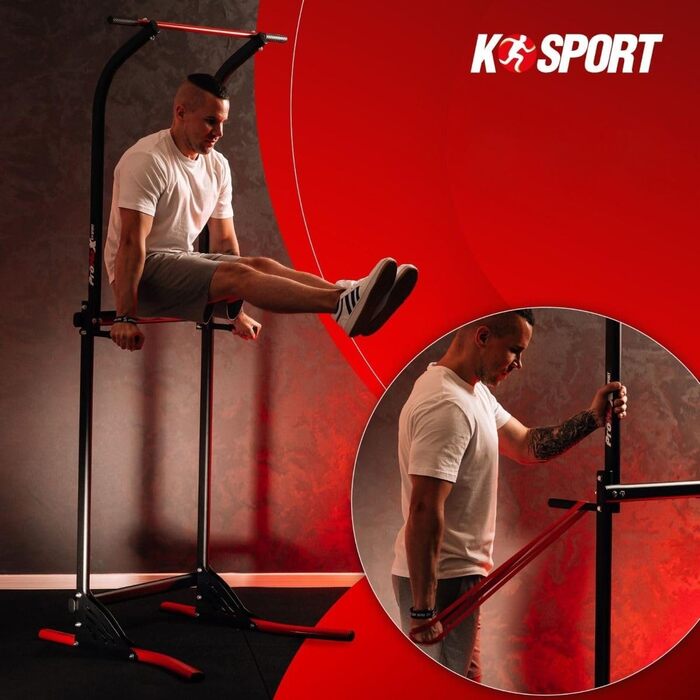 K-Sport Power Tower: турнік, силовий тренажер для дому | до 150 кг | багатофункціональний | для фітнесу та силових тренувань