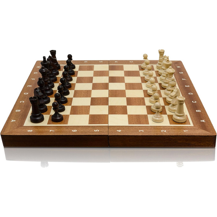 Професійний шаховий набір Master Of Chess №3, дерев'яна інкрустована дошка 35 см, фігури Стаунтон, для турнірів