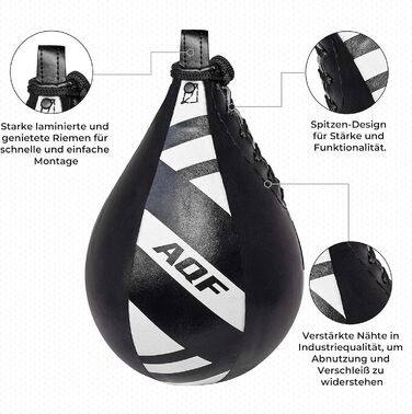 Набір для боксу AQF Boxen: боксерський мішок, боксерська груша, рукавички, чорний/білий