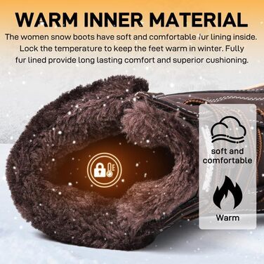 Зимові чоботи жіночі утеплені, водонепроникні, для снігу, теплі, короткі, трекінгові, підошва не слизька (Коричневі, 37 EU)