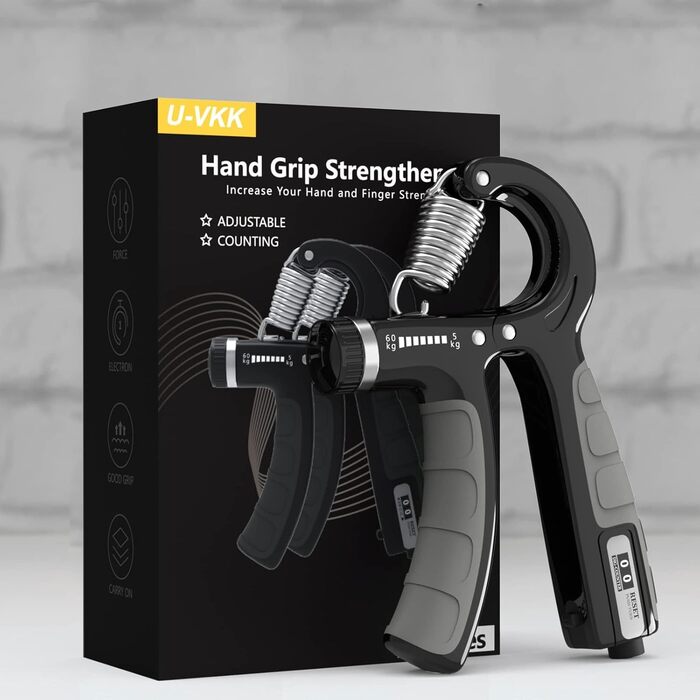 Набір для тренування зап'ястя 2 шт. Handtrainer, 5-60 кг, для спортсменів та реабілітації, FC0101 (темно-сірий)