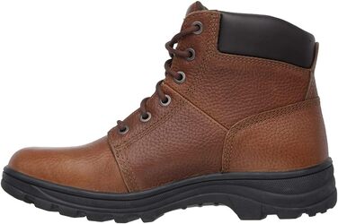 Чоловічі бойові черевики Skechers Workshire 43 EU, коричневі, з тисненням, шкіра