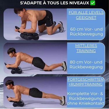 Ролер для пресу (ролер для живота) - тренажер для дому для чоловіків та жінок. Ролер для пресу, фітнес-обладнання для дому.