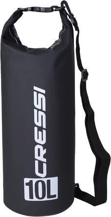 Водонепроникний мішок Cressi Dry Bag 10 LT для дайвінгу, плавання, риболовлі, каякінгу, кемпінгу та сноубордингу, чорний (без блискавки)