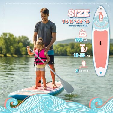 SUP дошка надувна Tuxedo Sailor 320 см рожева для дорослих з аксесуарами