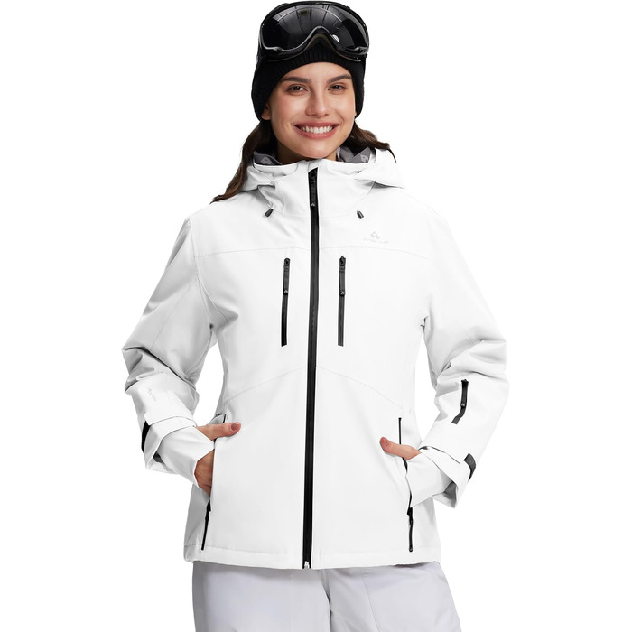 Жіноча куртка Pioneer Camp для сноуборду та гірськолижного спорту, водонепроникна, вітрозахисна, тепла, зимова, біла, розмір S