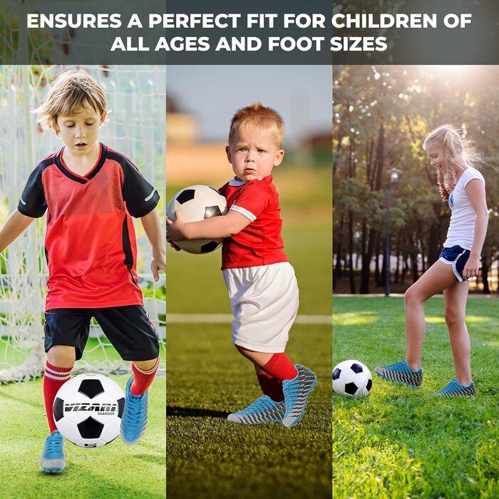 Дитячі футбольні бутси Vizari FG для тренувань та гри | Зручні та з надійним зчепленням | Біло-чорно-срібні (37 EU)