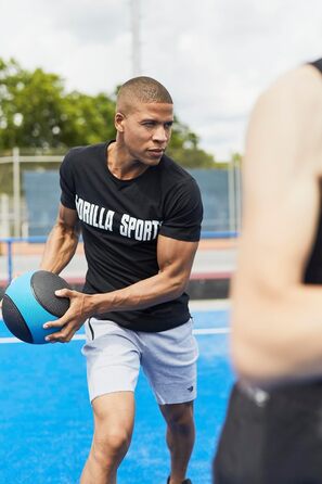 Медичний м'яч GORILLA SPORTS® для фітнесу, 1-10 кг, з гумовою поверхнею, для силових тренувань, Slam Ball, вага - на вибір