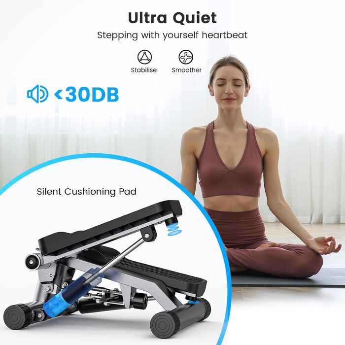 Міні-степер Sportsroyals Up-Down-Twister для дому з мотузками та LCD-дисплеєм, до 150 кг