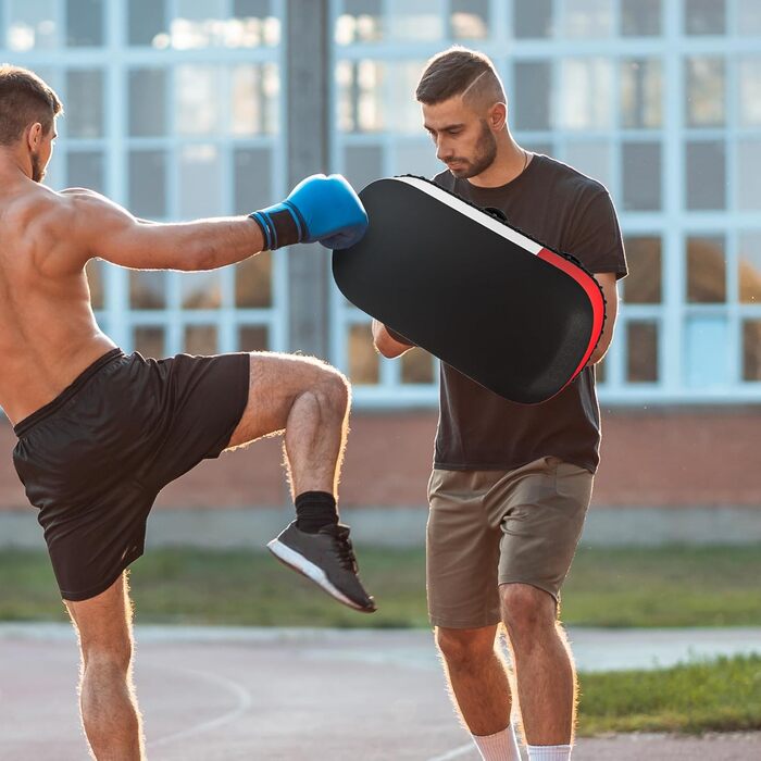 SPORTNOW Пад для кікбоксингу та Муай Тай, шкірозамінник, тренувальний ударний щит для тренера