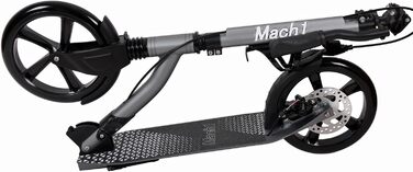 Самокат Mach1 ALU City Roller складаний, колеса 145-250 мм, для дорослих і дітей, алюмінієвий, великі колеса XXL