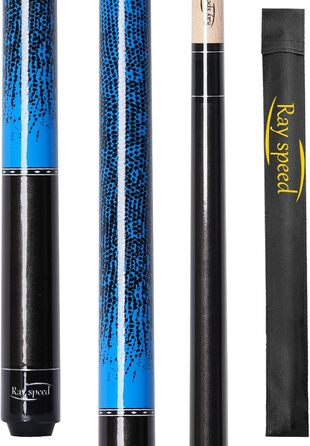 Професійний билькардний кий Ray Speed з 3D-друкованим грифом та наконечником 13 мм, для точної гри, низький оберт для покращеної точності, колір темно-синій