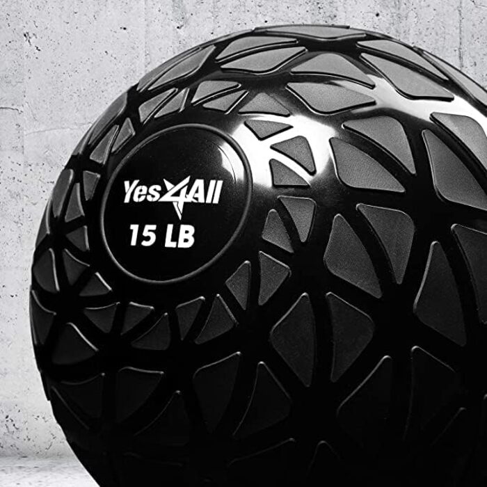 М'яч для ударів Yes4All Medizinball - 4.5-18 кг, чорний, синій, блакитний, помаранчевий, глянцевий - для силових тренувань та фітнесу