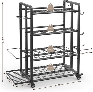 Стійка для зберігання йогаматів та гантелей Jusgym з металу, настінна, до 272 кг