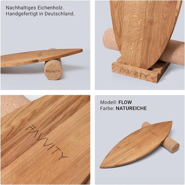 Балансборд з дуба, ручної роботи, FAVVITY® | Сертифікований FSC, з тренувальним додатком | Для дорослих та дітей