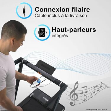 Бігова доріжка MAXXUS M8 електрична, 2 к.с., 12 км/год, складна, 125x45 см, Bluetooth, LCD, керування через додаток, ролики, тримач для планшета, червона/срібляста/бронзова — фітнес-тренажер для дому та офісу