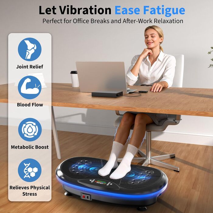 Платформа для вібраційного тренування JOROTO 4D - професійне тренування всього тіла | Сумісна з додатком | Bluetooth-динамік та LED-підсвітка, до 200 кг, для дому