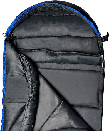 Дитячий спальний мішок Black Crevice для кемпінгу, блакитний, 165 см | Зручний та водонепроникний | З чохлом для зберігання