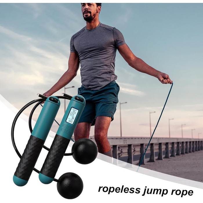 Бездротові скакалки з лічильником – скакалка без мотузки для фітнесу, кардіотренувань, чоловіків, жінок, дітей, біла