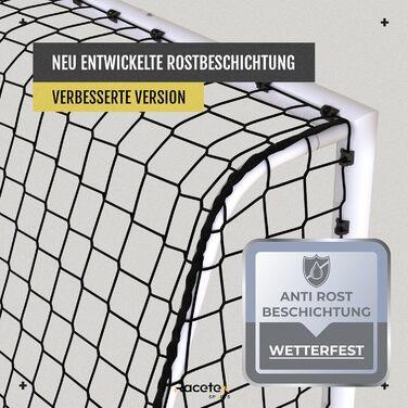 Футбольні ворота Racetex для саду, дітей та дорослих, надзвичайно міцні – сталевий каркас, нержавіючі анкери, для двору та вулиці