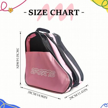 Сумка для ковзанів Baoblaze з регульованим плечовим ременем, рожева, для ковзанів, роликів, квадів