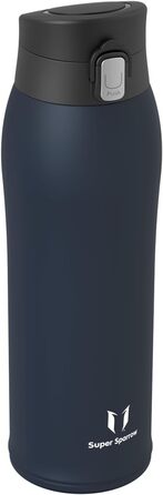 Пляшка для води Super Sparrow з нержавіючої сталі, 750 мл, BPA-Free, герметична, для спорту, школи, офісу, дому, синя Oxford