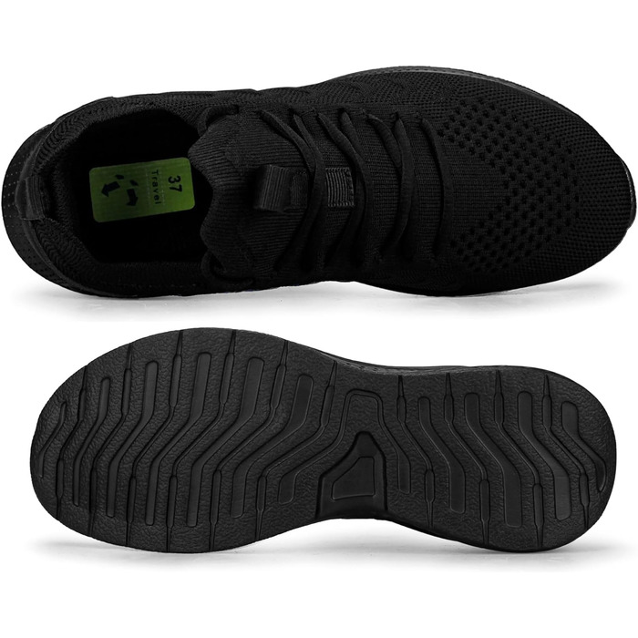 Жіночі кросівки для бігу та фітнесу. Зручні, дихаючі, з неслизькою підошвою. Чорний колір, розмір 39 EU