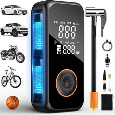 Електричний насос Onherm 6000mAh для велосипеда, авто, мотоцикла, м'ячів, SUP, 150PSI, міні-компресор з дисплеєм, портативний акумуляторний