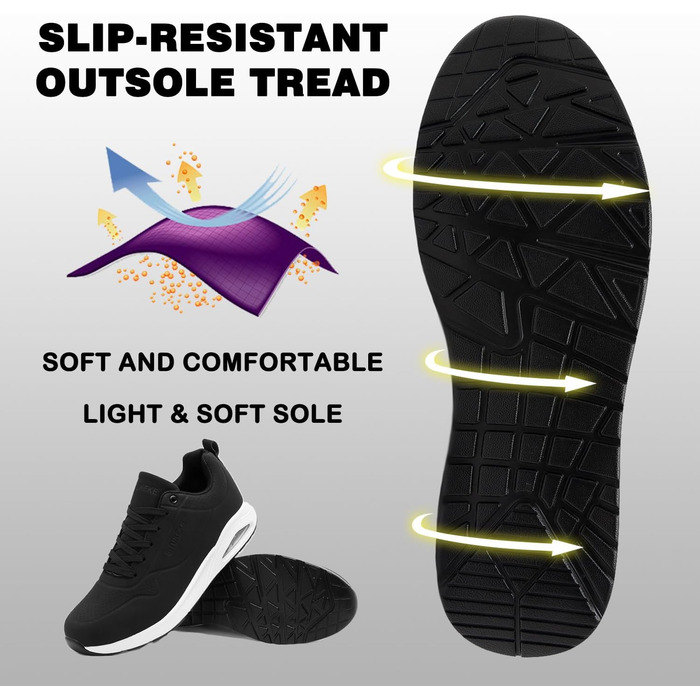 Кросівки для чоловіків Situkeke: бігові, для занять спортом, прогулянок та фітнесу (чорно-білі, 42 EU)