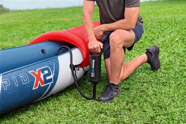 Каяк Hydro-Force Rapid X2 для двох осіб: надувний комплект з сидіннями, спинками, веслами, насосом та сумкою для перенесення