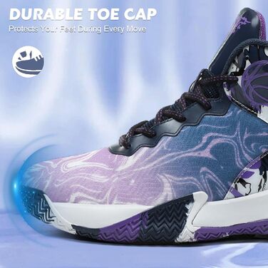 Баскетбольні кросівки для чоловіків, високі, спортивні, для прогулянок, Mesh, зручні, для бігу на вулиці, модні, легкі, Sneaker (39.5 EU, фіолетовий)