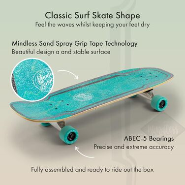 Лонгборд Mindless Surf Skate для дорослих, 9.5', чорний