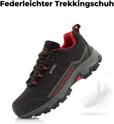 Черевики для хайкінгу/трекінгу для жінок та чоловіків, водонепроникні, чорно-зелені/чорно-червоні (36 EU)