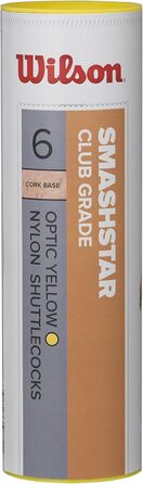 М'ячик для бадмінтону Wilson Smashstar, упаковка 6 шт, білий (жовтий), вага 77 г (середня швидкість)