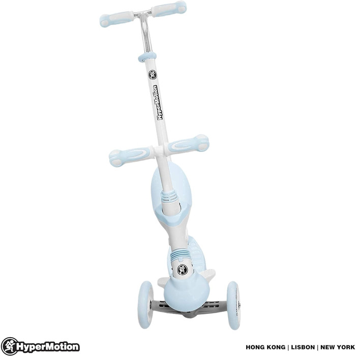 Самокат дитячий Kinderroller 5-в-1 блакитний: самокат, біговел, літній самокат з сидінням для дівчаток та хлопчиків