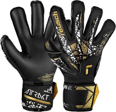 Воротарські рукавички Reusch Attrakt Gold X Evolution Cut з підтримкою пальців, унісекс, розмір 9.5, чорні-золоті-білі