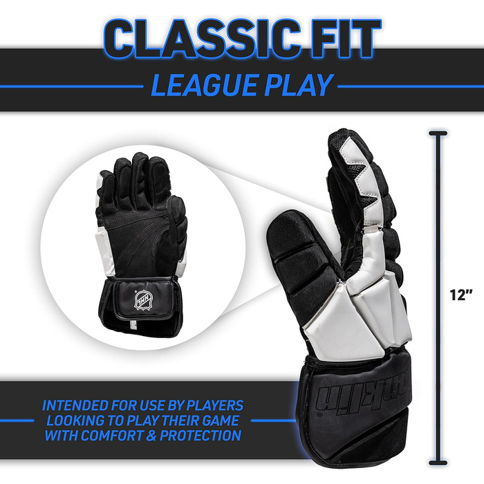 Хокейні рукавички Franklin Sports - для гри з м'ячем та на вулиці - легкі, класичний крій - розмір Senior